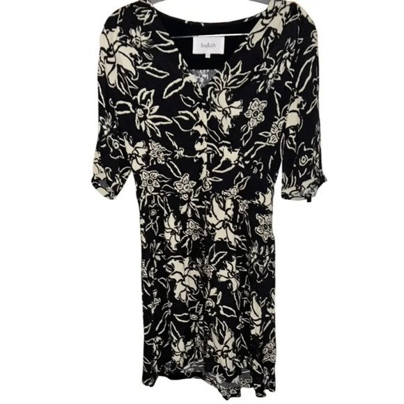 ba&sh Soma Mini Dress Black Ivory Size 0 - Picture 8 of 12